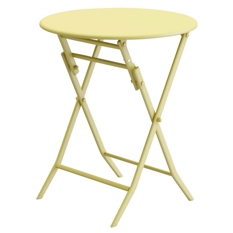 3-Piece Minimalist Patio Bistro Set of Foldable Round Table & Chairs - 3-Piece-Patio-Bistro-Set