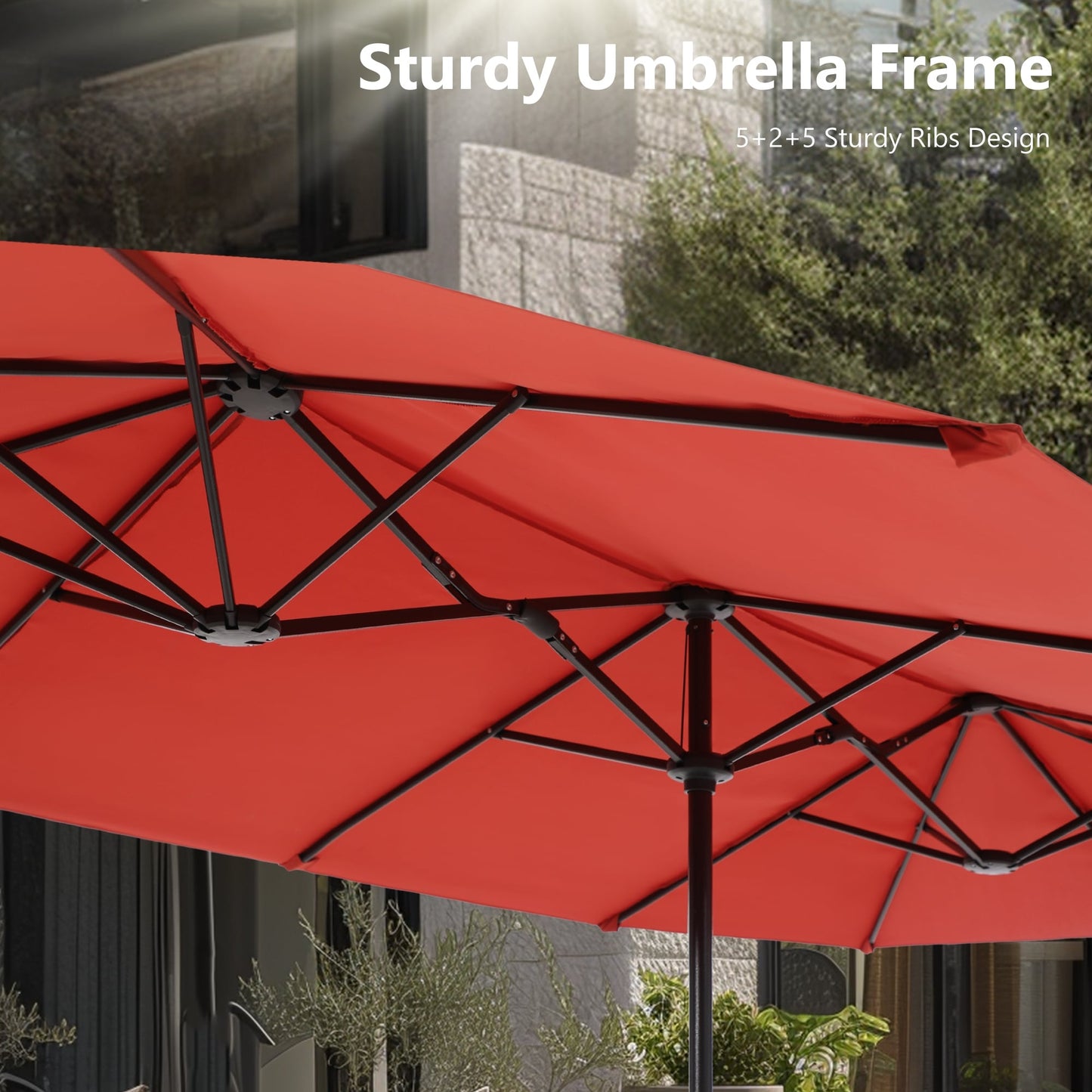 MAISON ARTS 8 PCS Patio Dining Set with 13ft Patio Umbrella