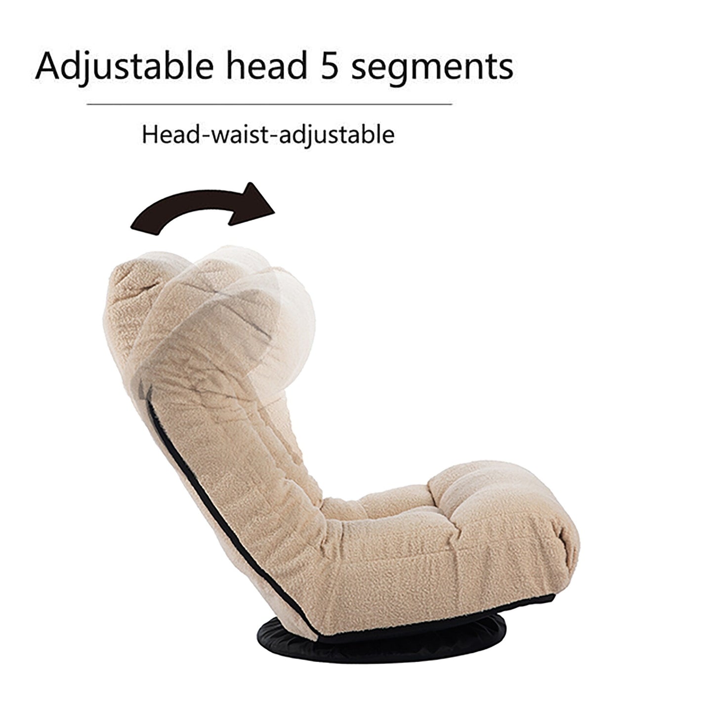 Upholstered Armless Recliner Set with Ottoman and Adjustable Headrest