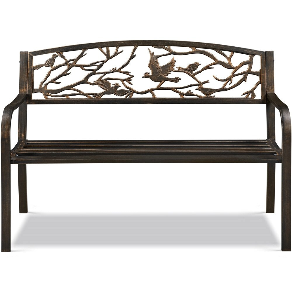 Yaheetech Patio Garden Bench Outdoors Metal Porch Chair - N/A