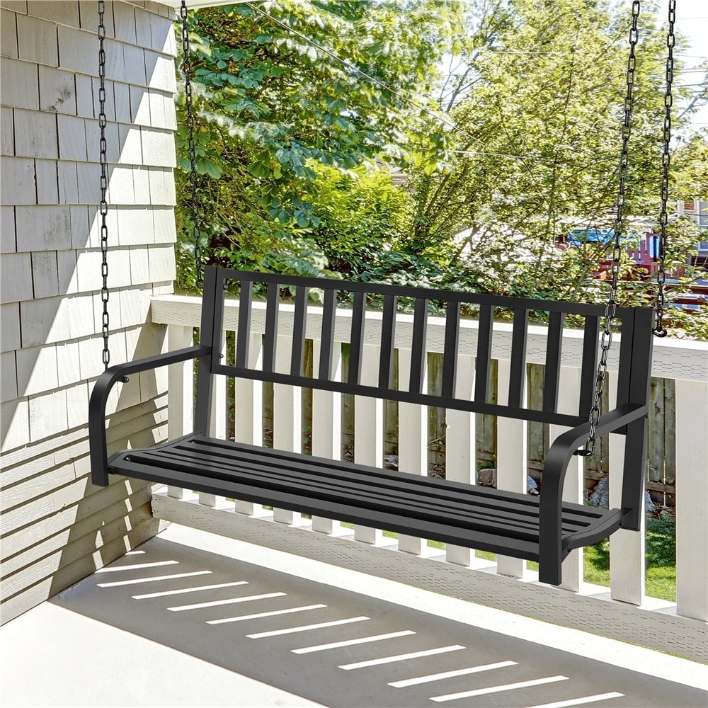 Yaheetech Hanging Porch Bench Outdoor Swing Bench Chairs with Chains