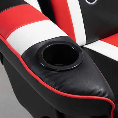 360¡ã Swivel Racing Style Gaming Recliner Chair with Lumbar Support, Footrest and Dual Cup Holders for Game Room