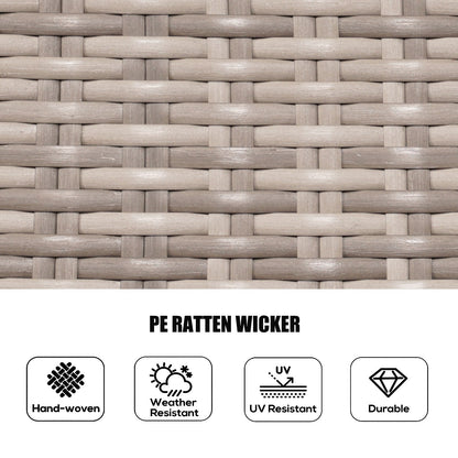 7 Pieces Outdoor Rattan Wicker Patio Round Dining Set with Cushions by Moda Furnishings