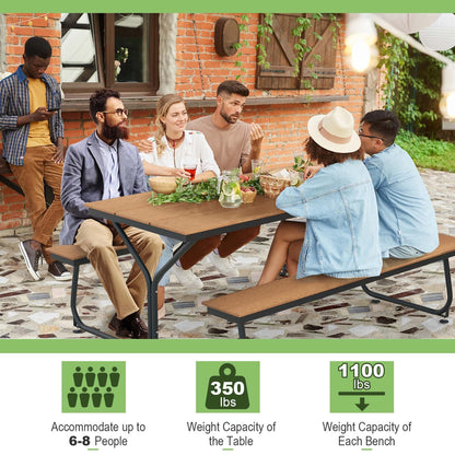 Costway 6FT Picnic Table Bench Set Outdoor HDPE Heavy-Duty Table for - See Details