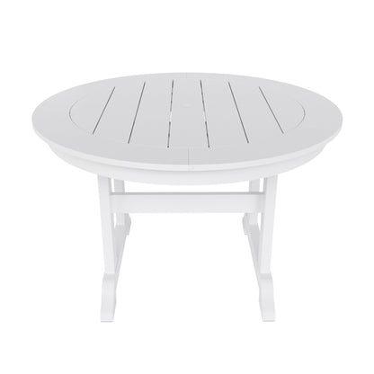Polytrends Laguna Hdpe All Weather Outdoor Patio Dining Set with Round Table, Armchairs (5-Piece Set)