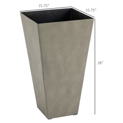 Outsunny 28 Tall Plastic Flower Pot, Set of 3, Large Outdoor & Indoor Plastic Garden Planters, for Entryway, Patio, Yard