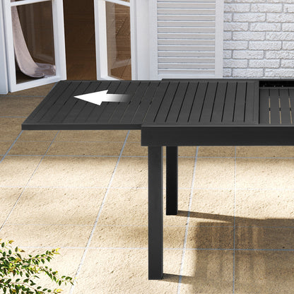 Pellebant 5/7/9-piece Aluminum Outdoor Dining Set Expandable Table and Stackable Chairs
