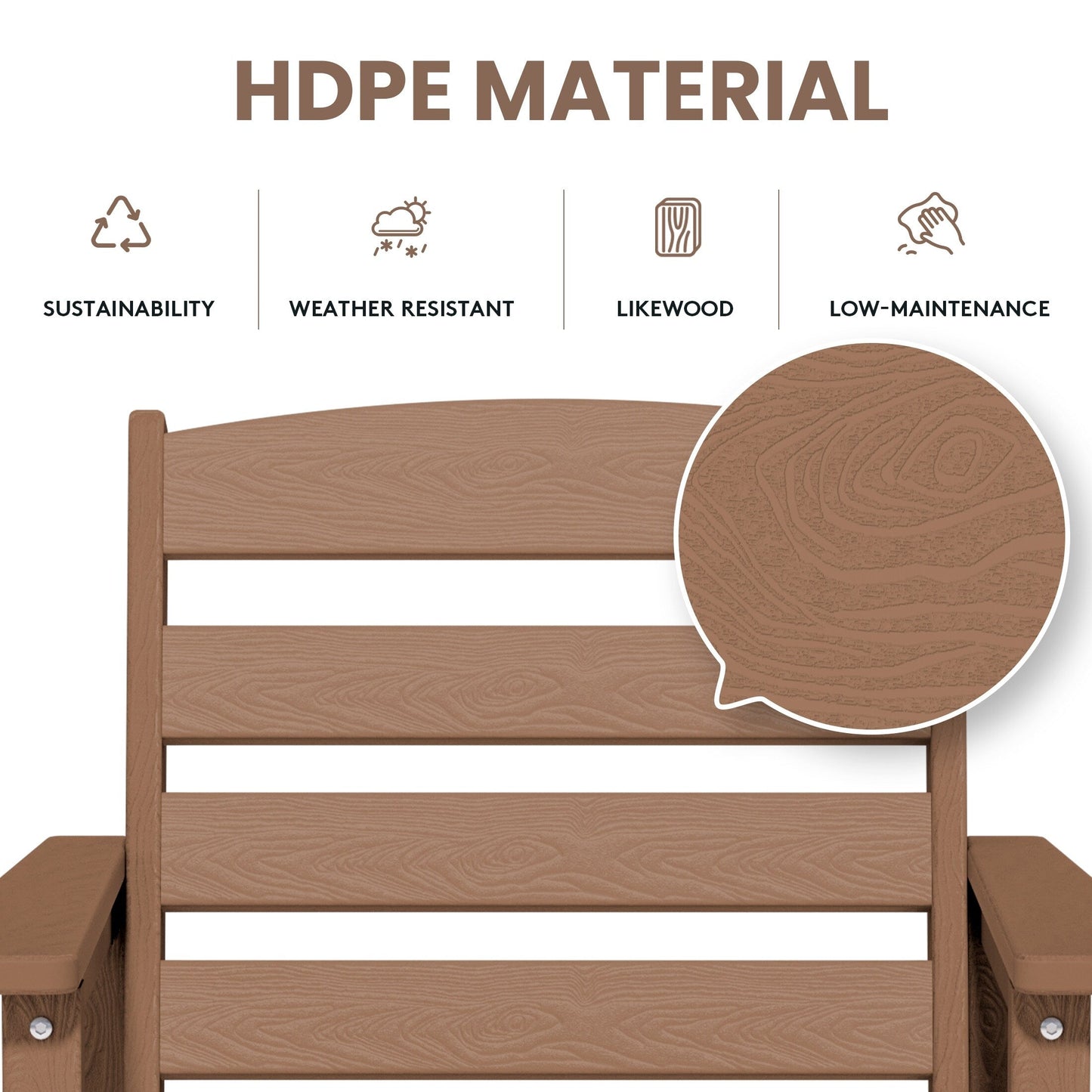 Plastic Tall adirondack Chair Set Of 3-Piece Patio Conversation Set