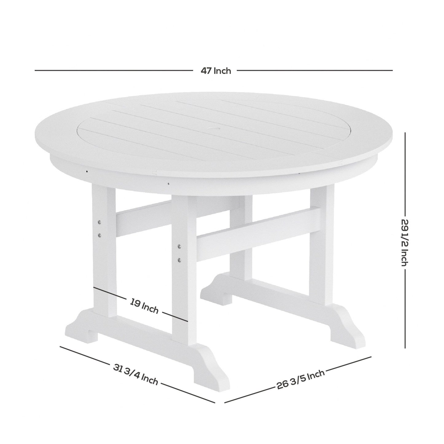 Polytrends Laguna Hdpe All Weather Outdoor Patio Dining Set with Round Table, Armchairs (5-Piece Set)