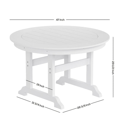 Polytrends Laguna Hdpe All Weather Outdoor Patio Dining Set with Round Table, Armchairs (5-Piece Set)