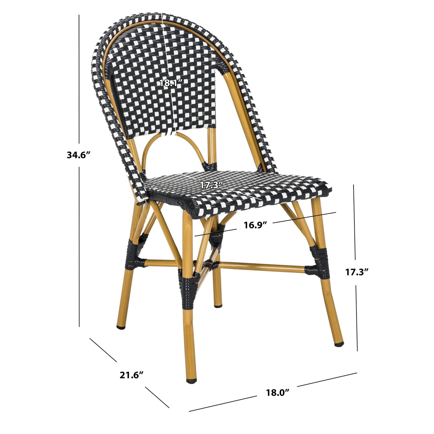 SAFAVIEH Marolyn Stackable Dining Chair (Set of 2) - 18W x 22D x 35H